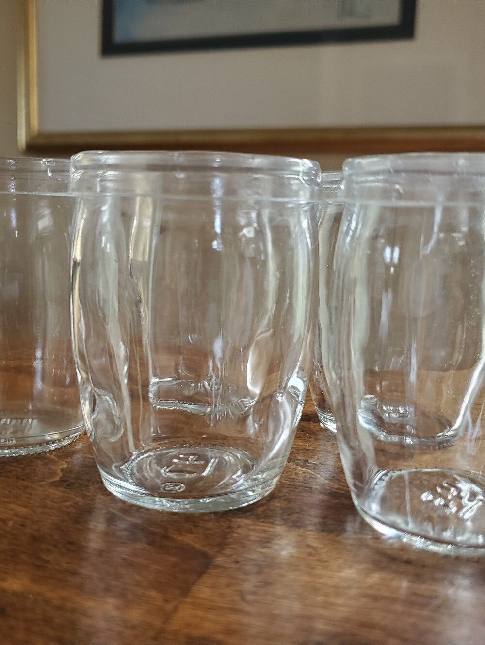 Set Of Five Glass Cups For Dessert Canning
